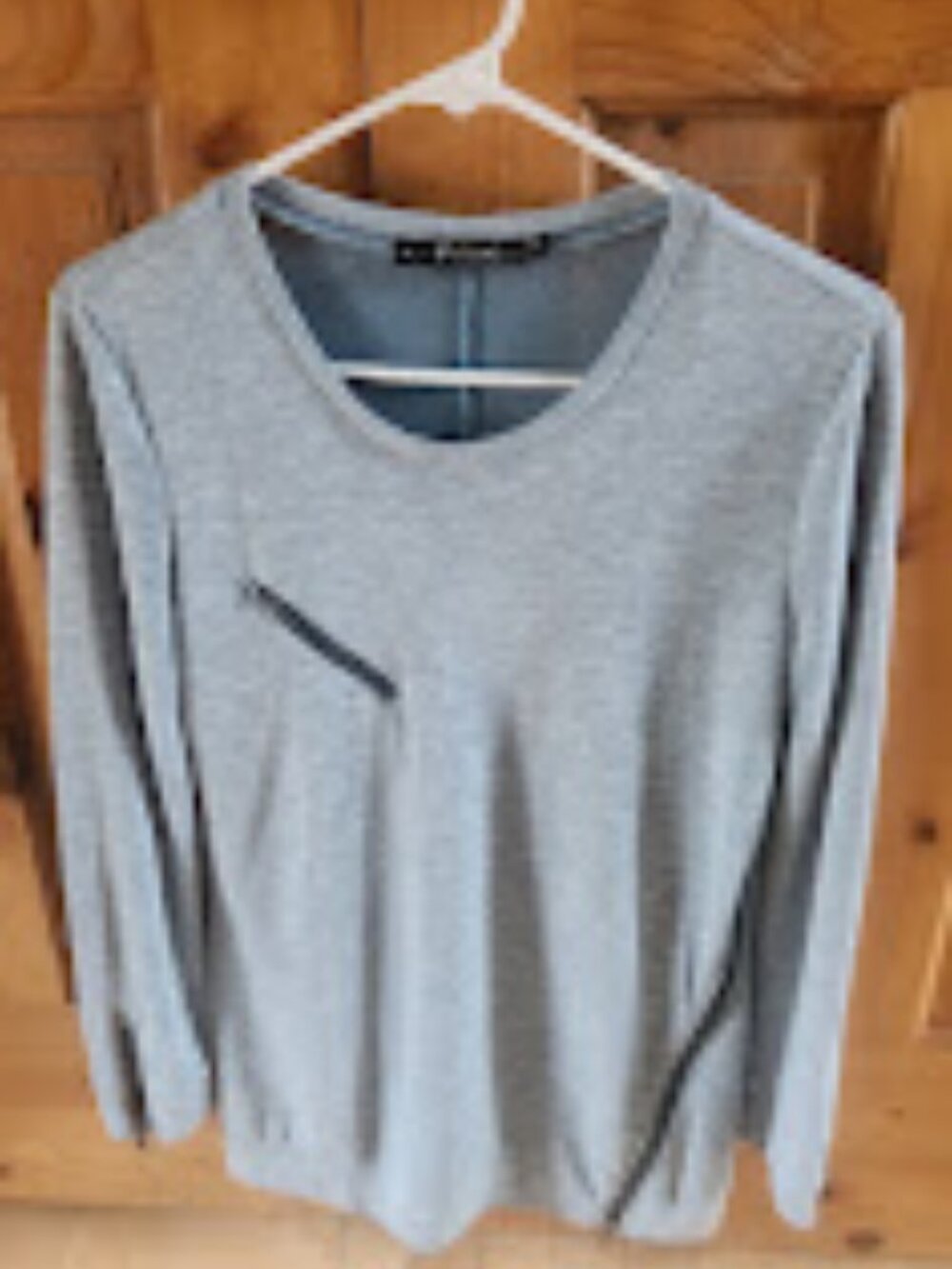 Neesha Light Green Sweater with Zipper Pocket Detail!